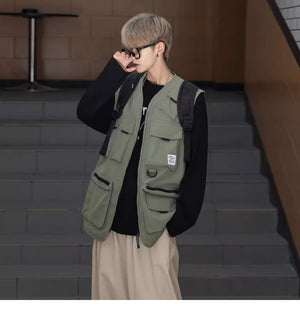 Versatile Outdoor T-Shirt + Vest Set , - Streetwear Vest - Slick Street