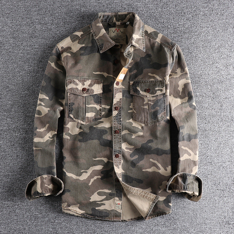 Camo Long Sleeve Shirt Classic Camo, XS - Streetwear Shirt - Slick Street