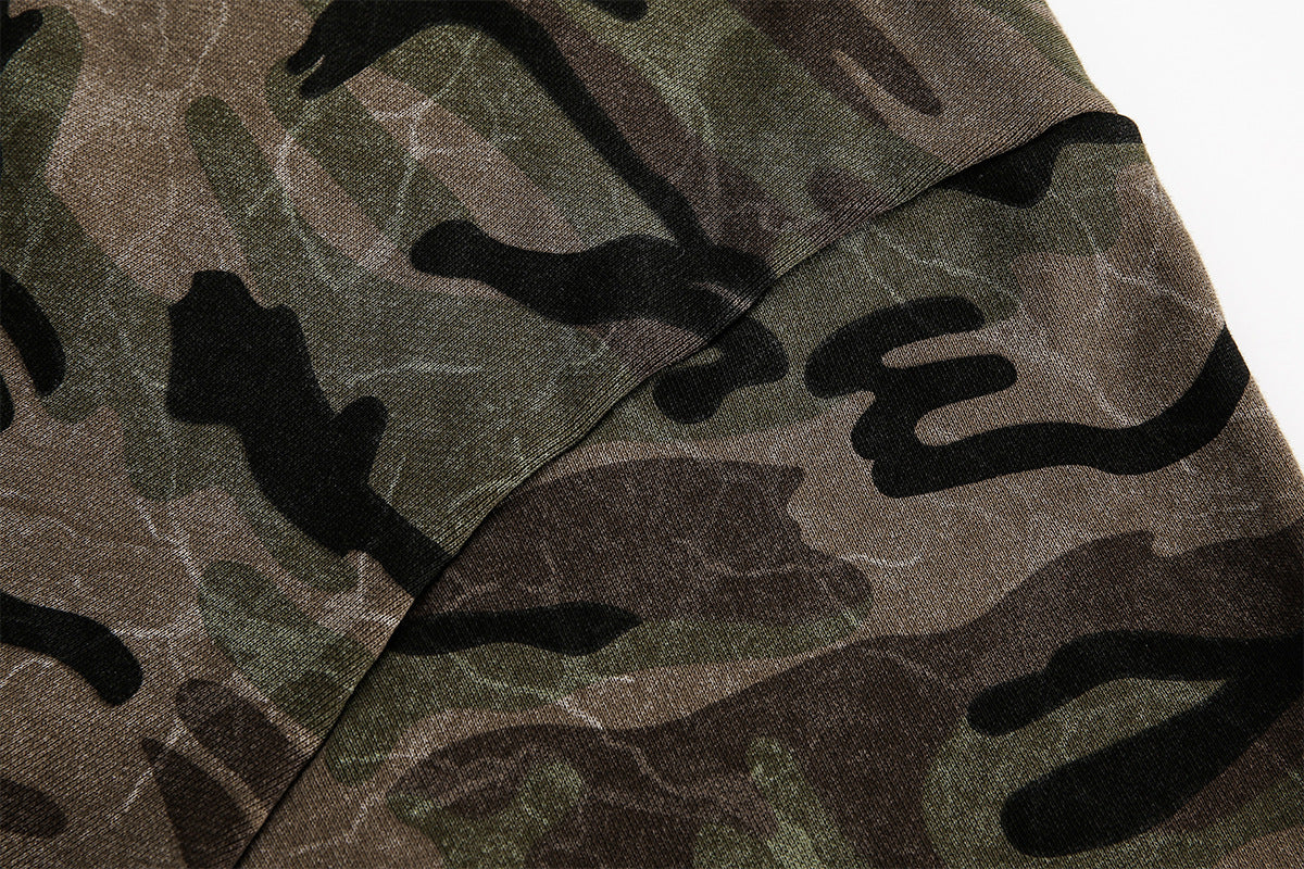 Woodland Camo Zip Hoodie , - Streetwear Hoodie - Slick Street