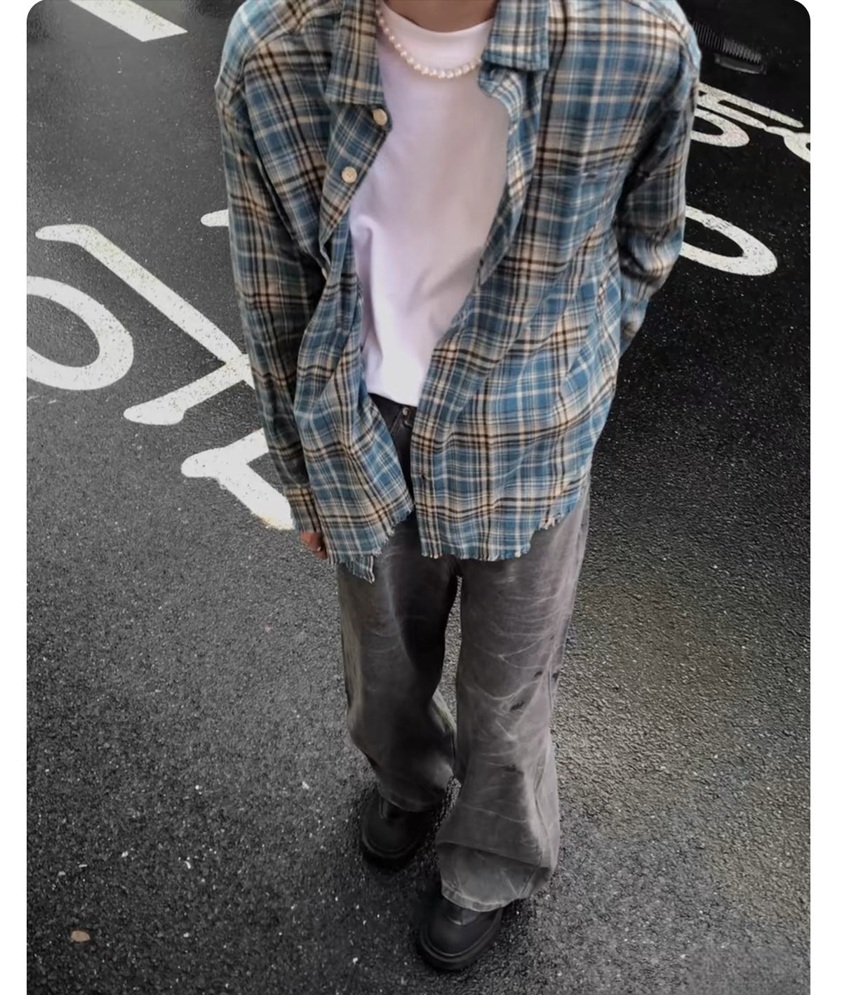 Distressed Plaid Flannel Shirt , - Streetwear Shirt - Slick Street