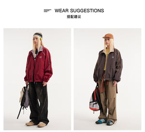 Retro Varsity Plaid Stand Collar Jacket , - Streetwear Jacket - Slick Street