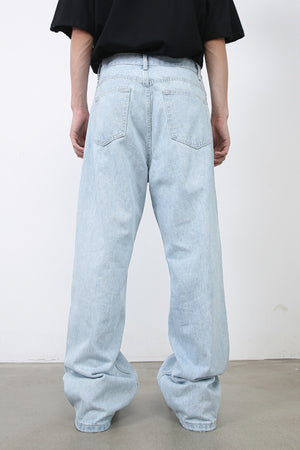 Light Blue Straight Leg Jeans , - Streetwear Jeans - Slick Street