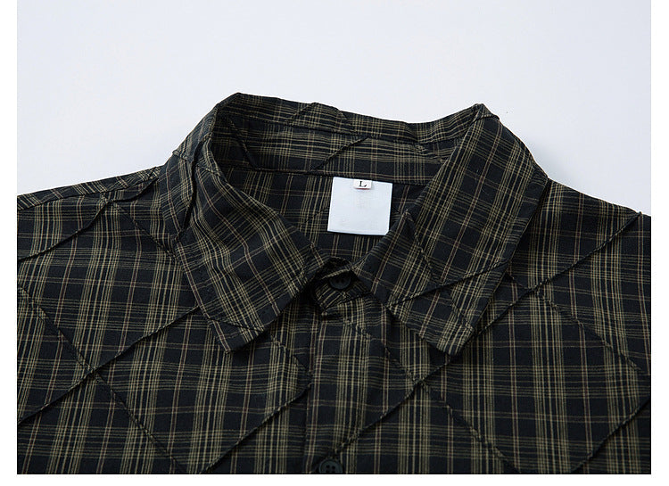 Shadowgrid Quilted Layer Shirt , - Streetwear Shirt - Slick Street