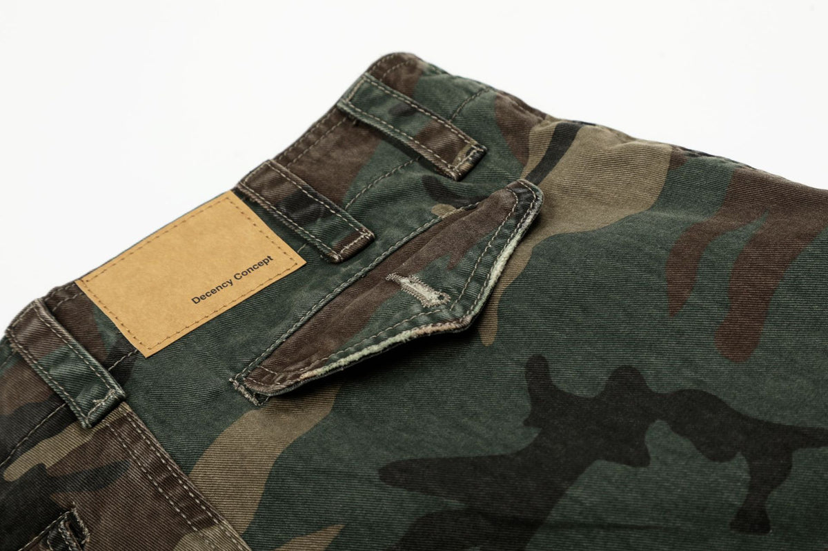 Kade Stitch Camo Cargos , - Streetwear Cargo Pants - Slick Street