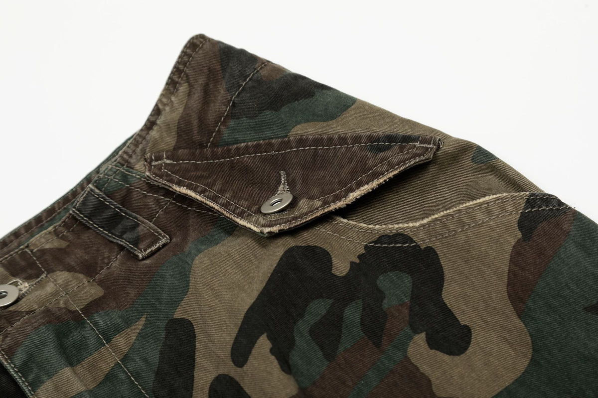 Kade Stitch Camo Cargos , - Streetwear Cargo Pants - Slick Street