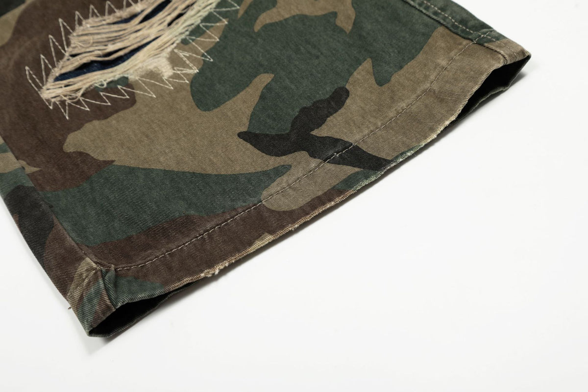 Kade Stitch Camo Cargos , - Streetwear Cargo Pants - Slick Street