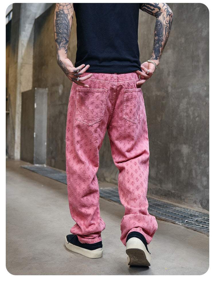 Frostflower Textured Jeans , - Streetwear Jeans - Slick Street