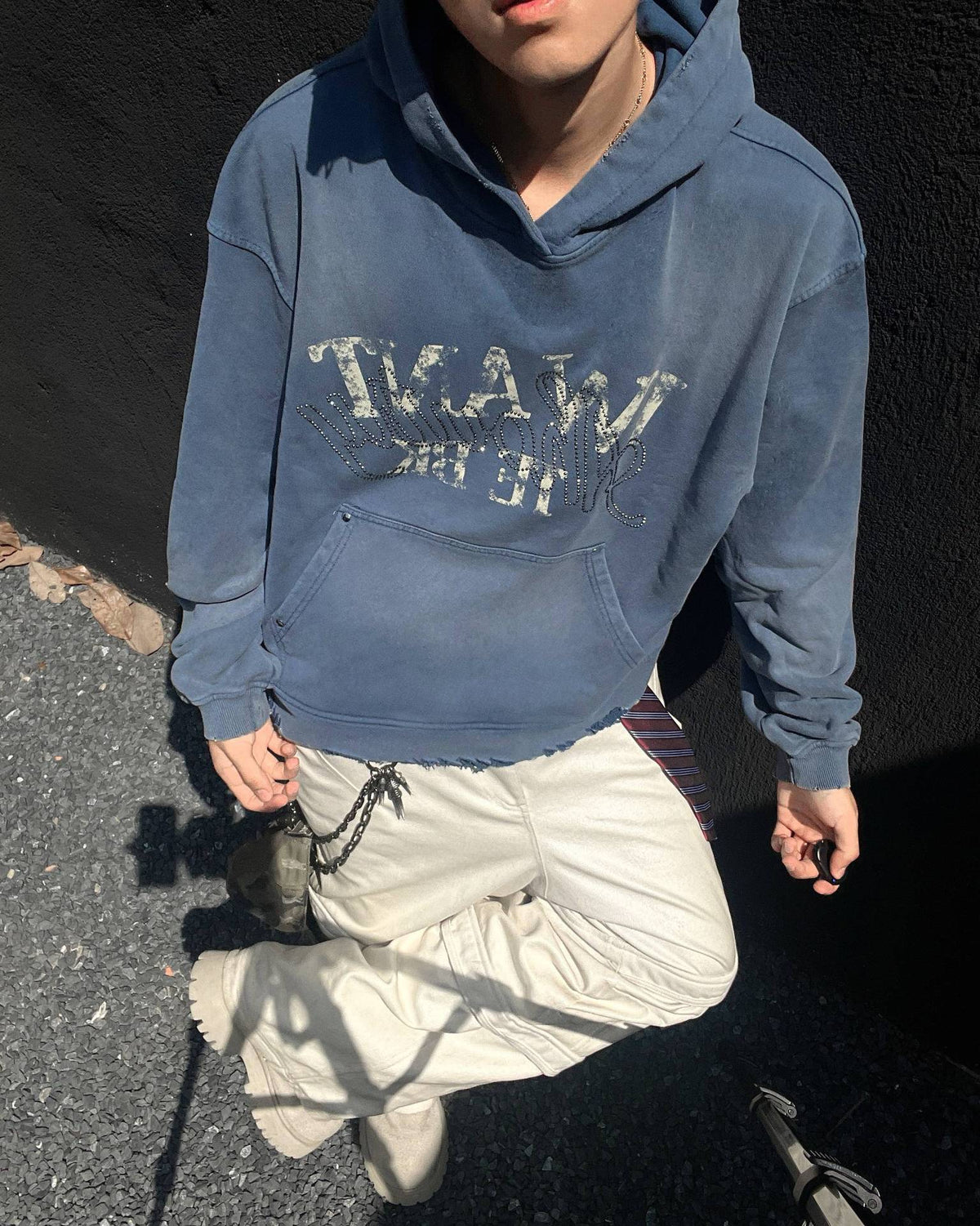 77 Distressed Washed Hoodie , - Streetwear Hoodie - Slick Street
