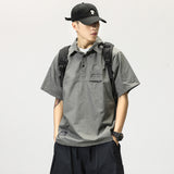 Transit Utility Pullover Shirt Washed Grey, XS - Streetwear Shirt - Slick Street