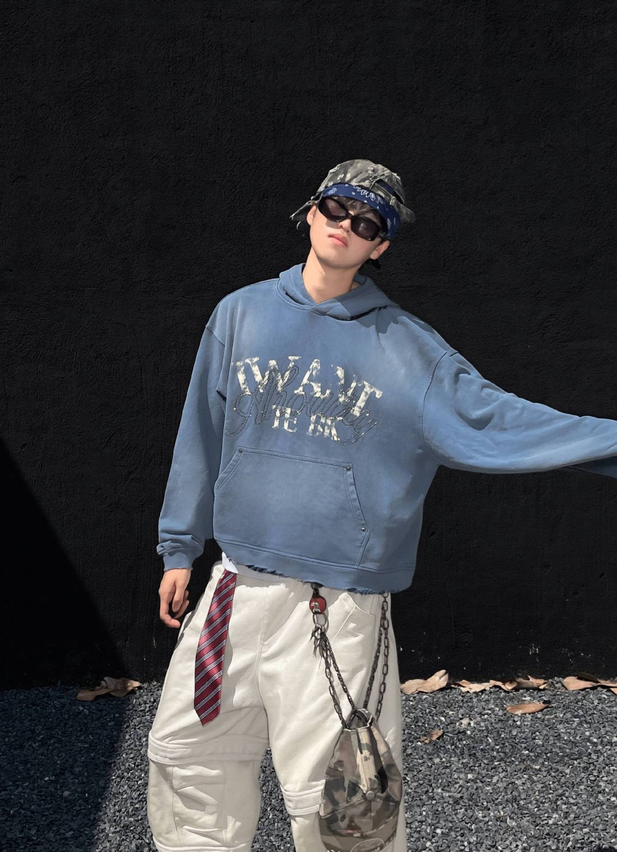 77 Distressed Washed Hoodie , - Streetwear Hoodie - Slick Street
