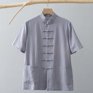 Chinese Linen Summer Shirt , - Streetwear Shirt - Slick Street