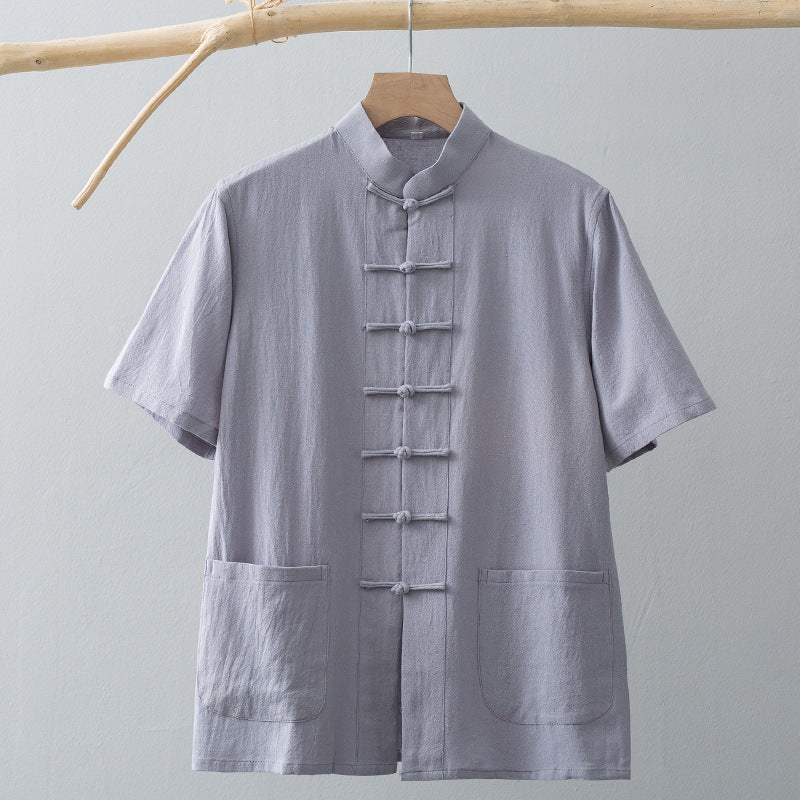 Chinese Linen Summer Shirt , - Streetwear Shirt - Slick Street
