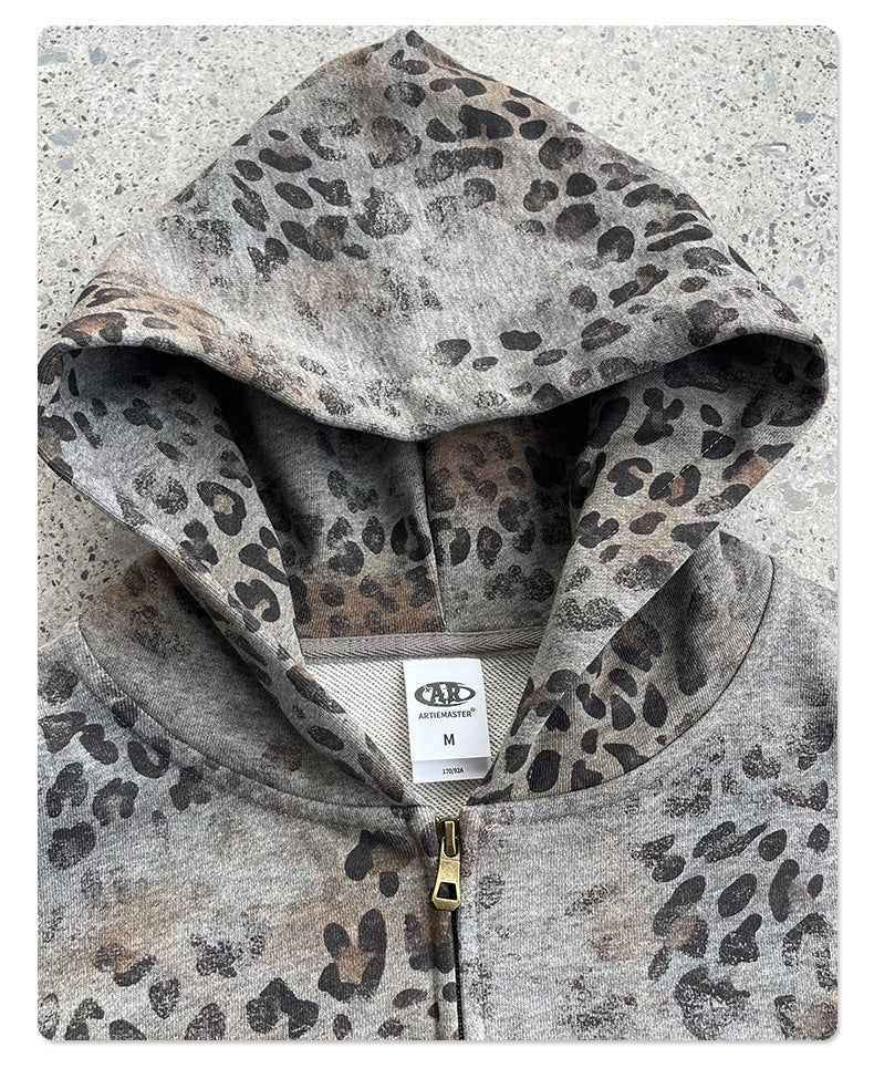 Leopard Camo Zip Hoodie