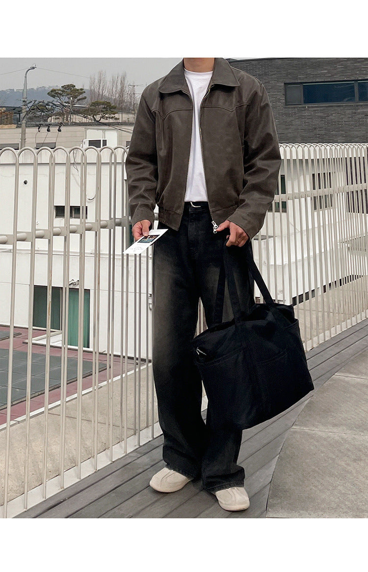 Vintage K Leather Jacket , - Streetwear Jacket - Slick Street