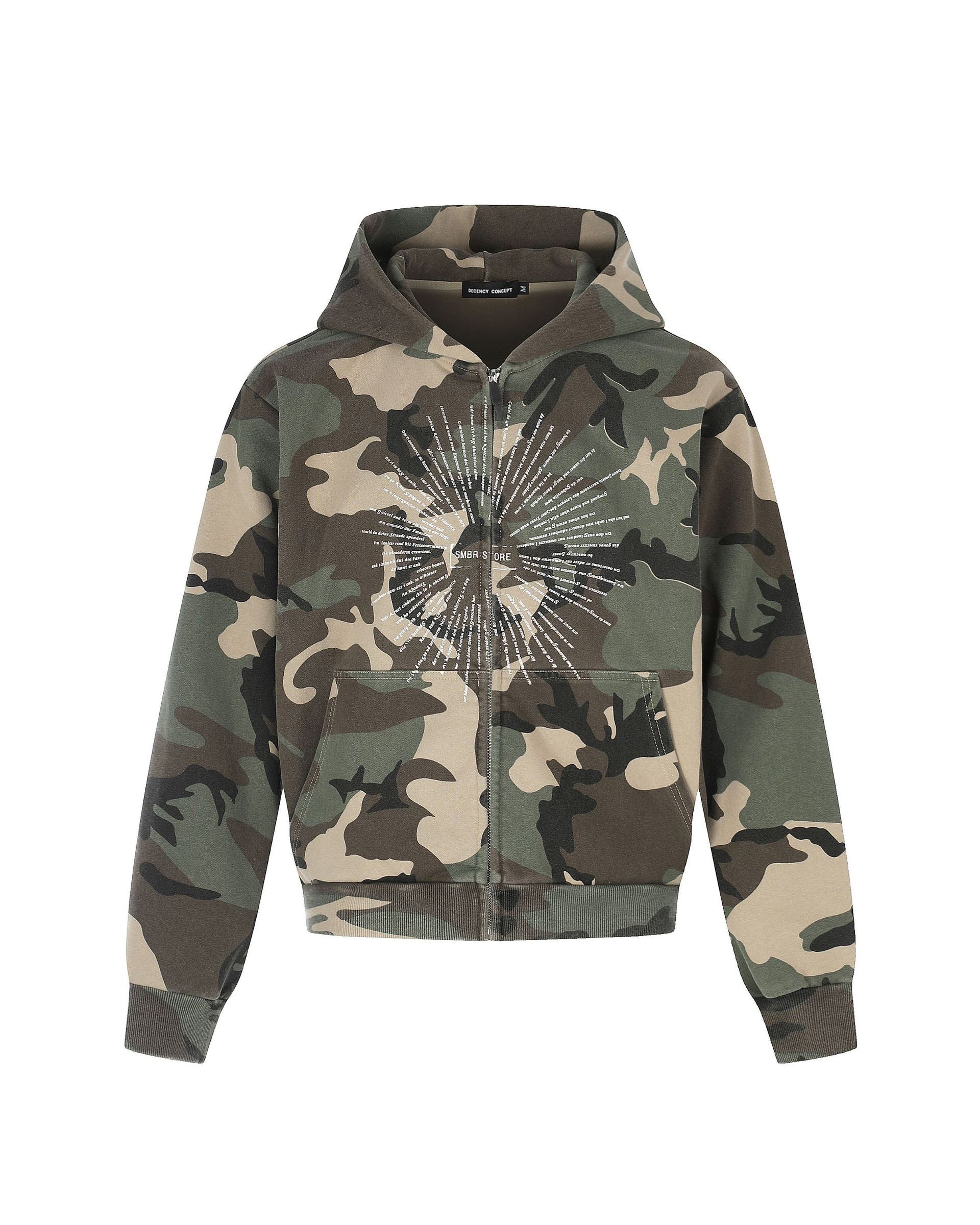 Mako Camo Zip Hoodie Camo, M - Streetwear Hoodie - Slick Street