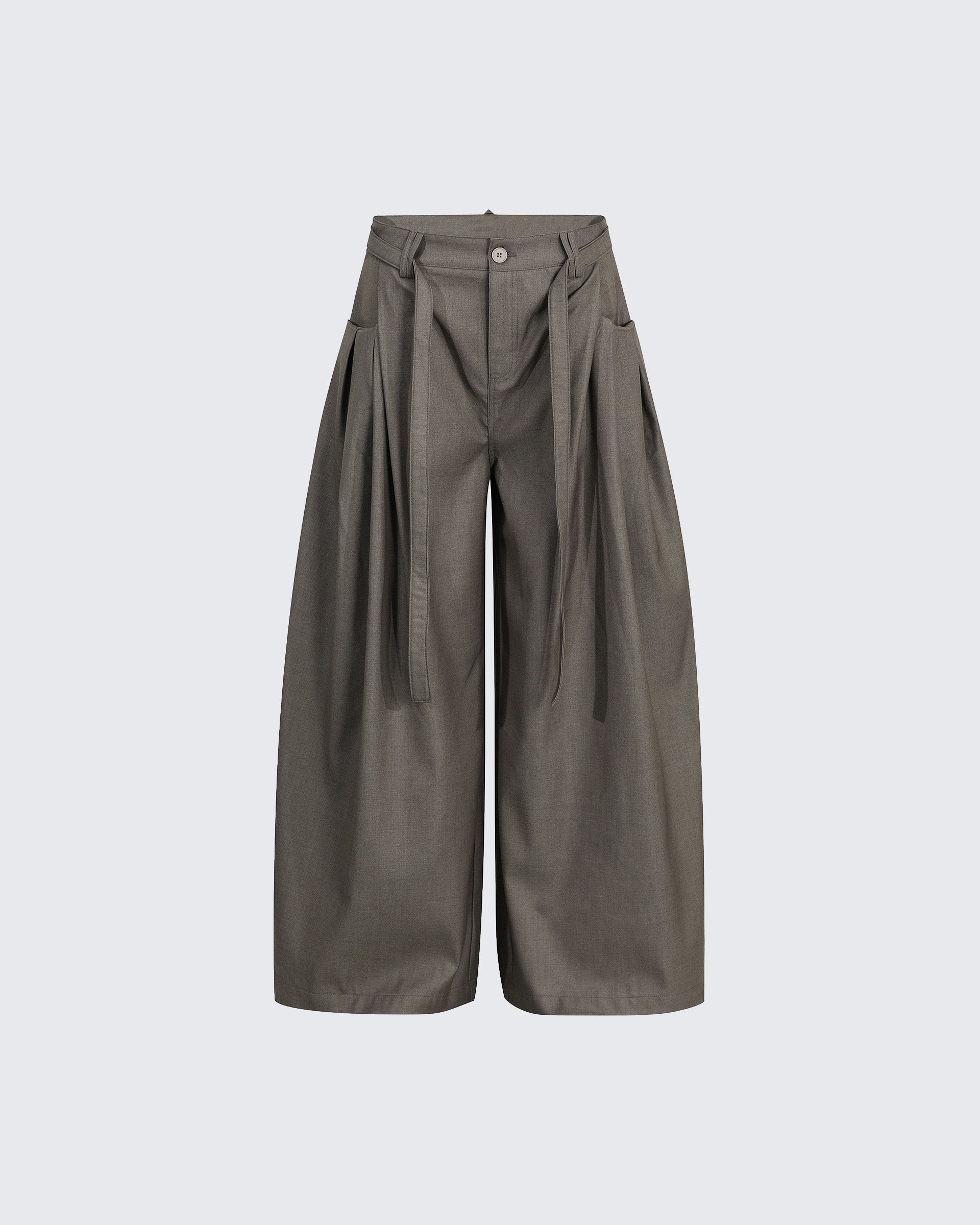 Retro Chic Pleated Relaxed Fit Trousers