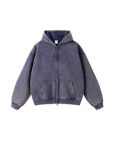 SS Blank Washed Zip Hoodie