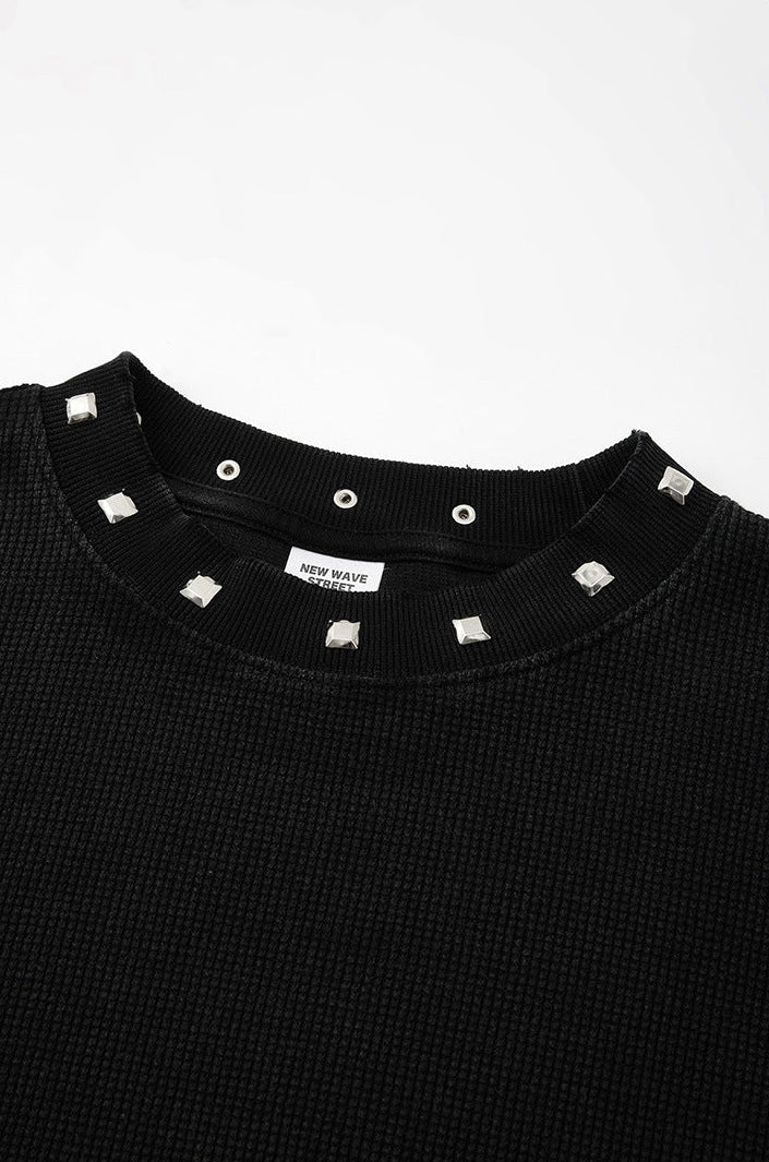 Waffle Knit Script Long Sleeve