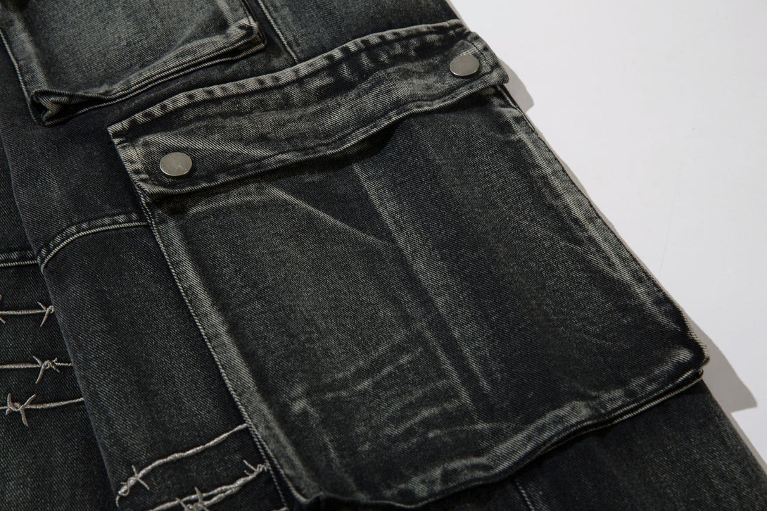 Recked Baggy Wide Leg Denim Jeans , - Streetwear - Slick Street