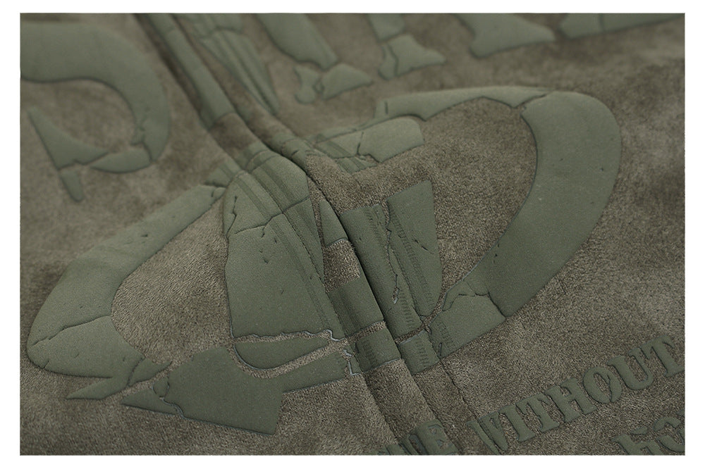 Retro Suede Zip Hoodie , - Streetwear Hoodie - Slick Street
