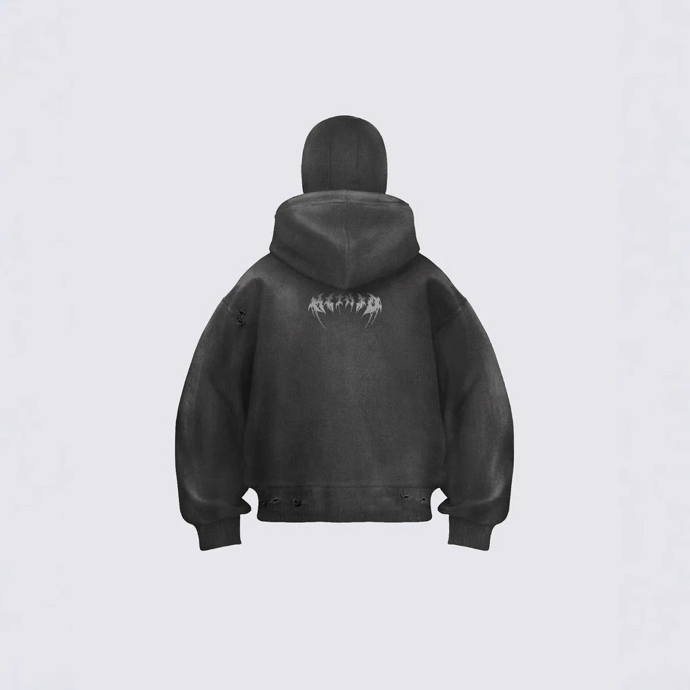 Corrupted Ski Mask Hooded Zip Hoodie , - Streetwear - Slick Street