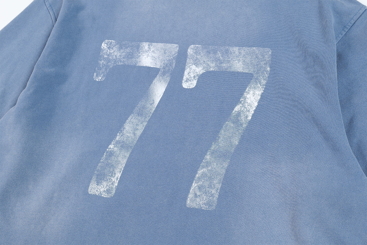 77 Distressed Washed Hoodie