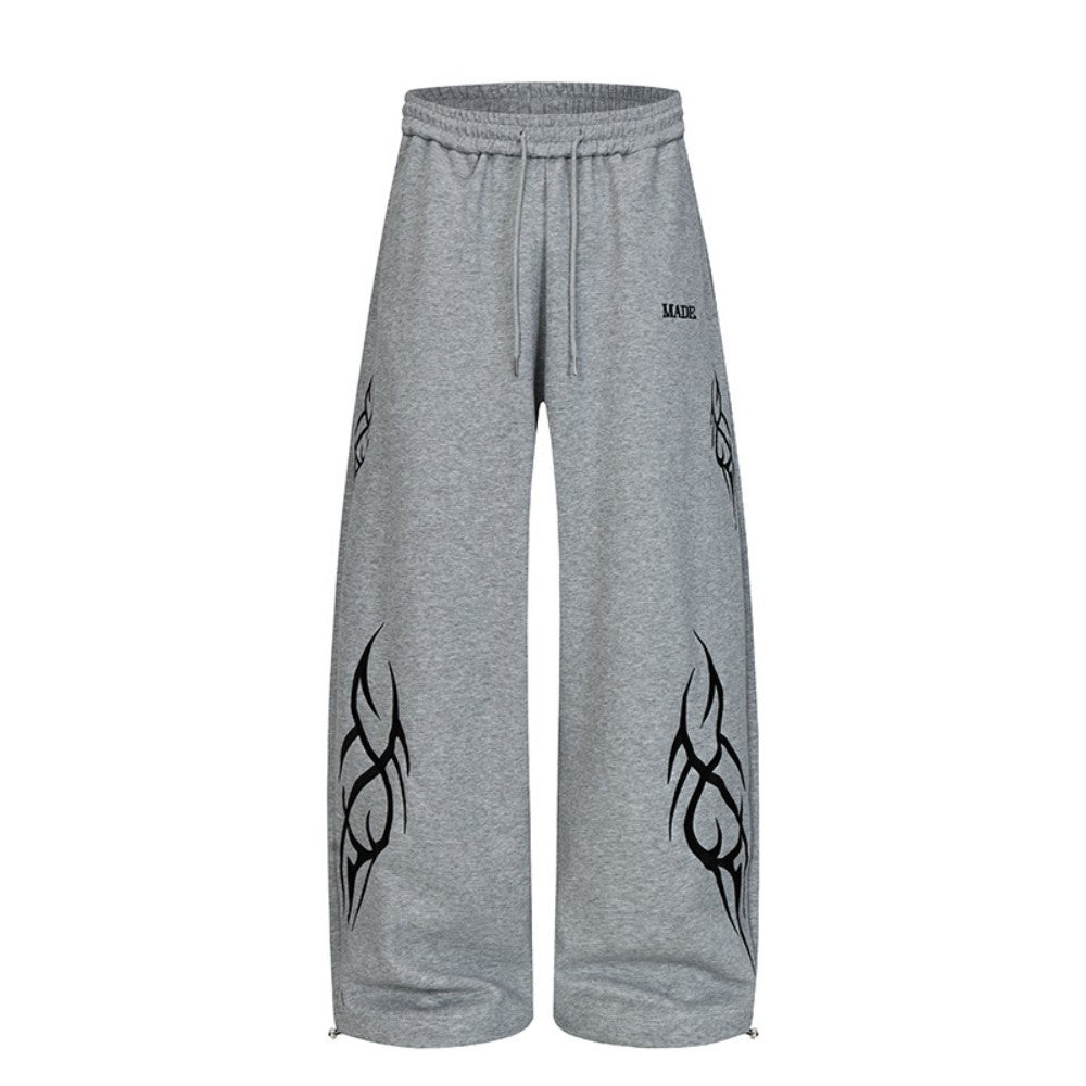 Thorn Embroidery Sweatpants Grey, XS - Streetwear Joggers - Slick Street