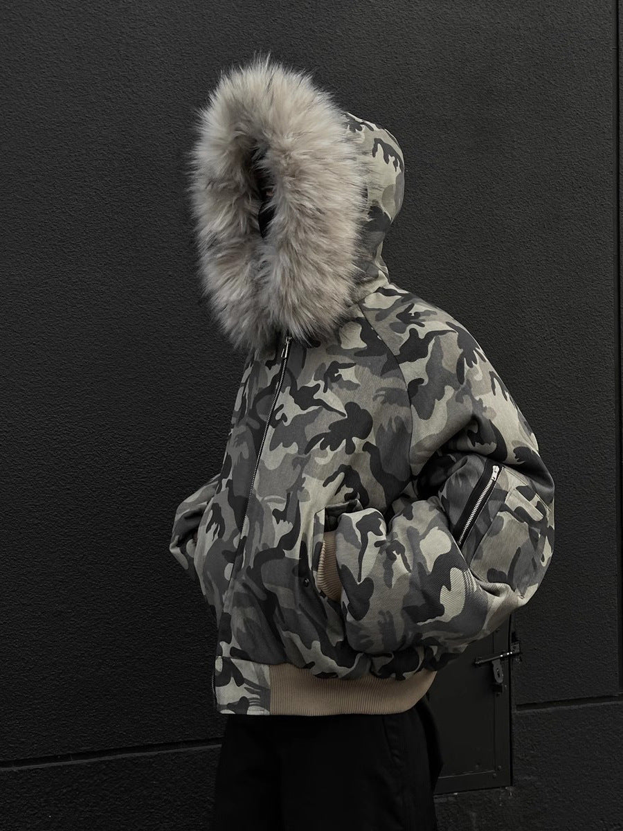 Rell Camo Boxy Jacket Camouflage, S - Streetwear Jacket - Slick Street