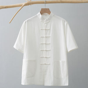 Chinese Linen Summer Shirt , - Streetwear Shirt - Slick Street