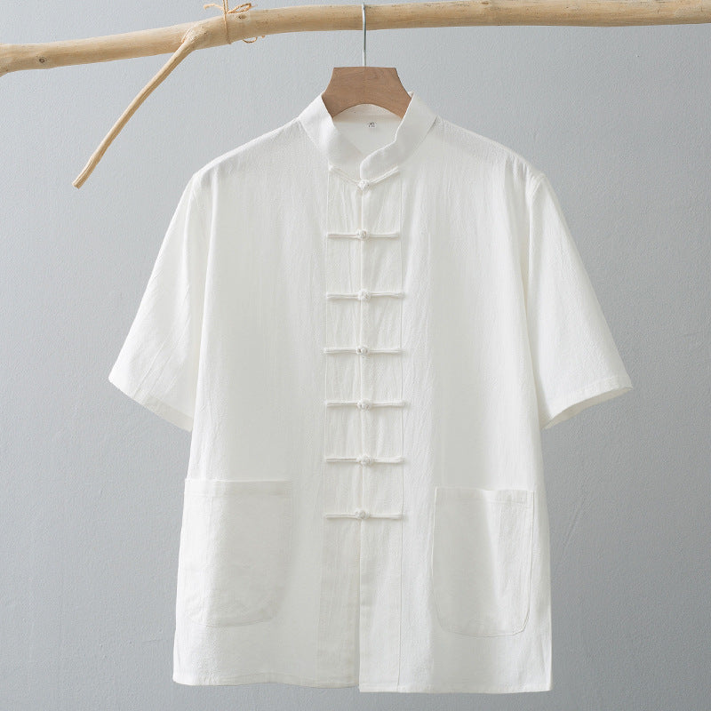 Chinese Linen Summer Shirt , - Streetwear Shirt - Slick Street