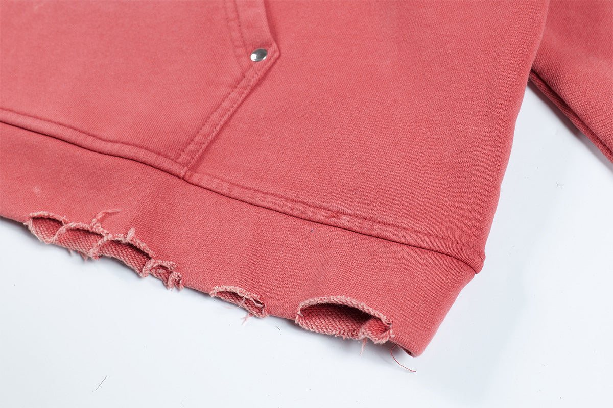 77 Distressed Washed Hoodie , - Streetwear Hoodie - Slick Street
