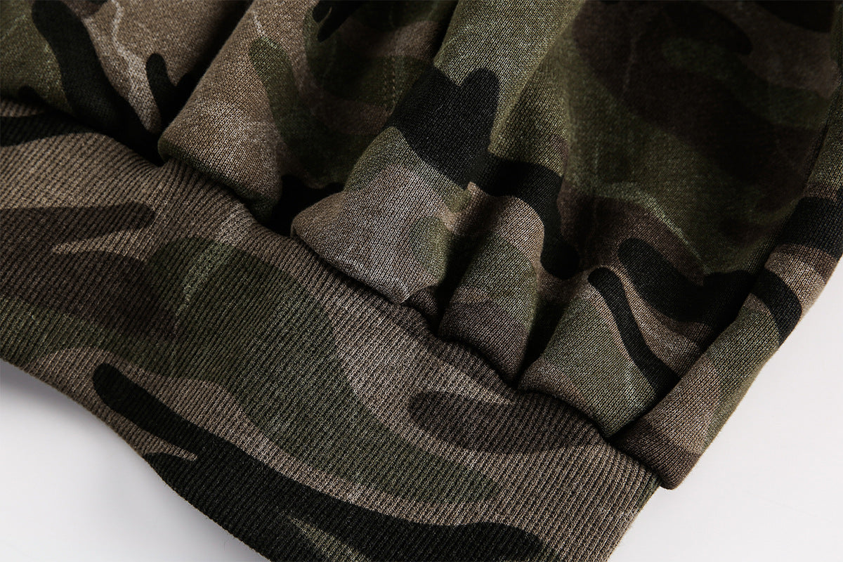 Woodland Camo Zip Hoodie , - Streetwear Hoodie - Slick Street