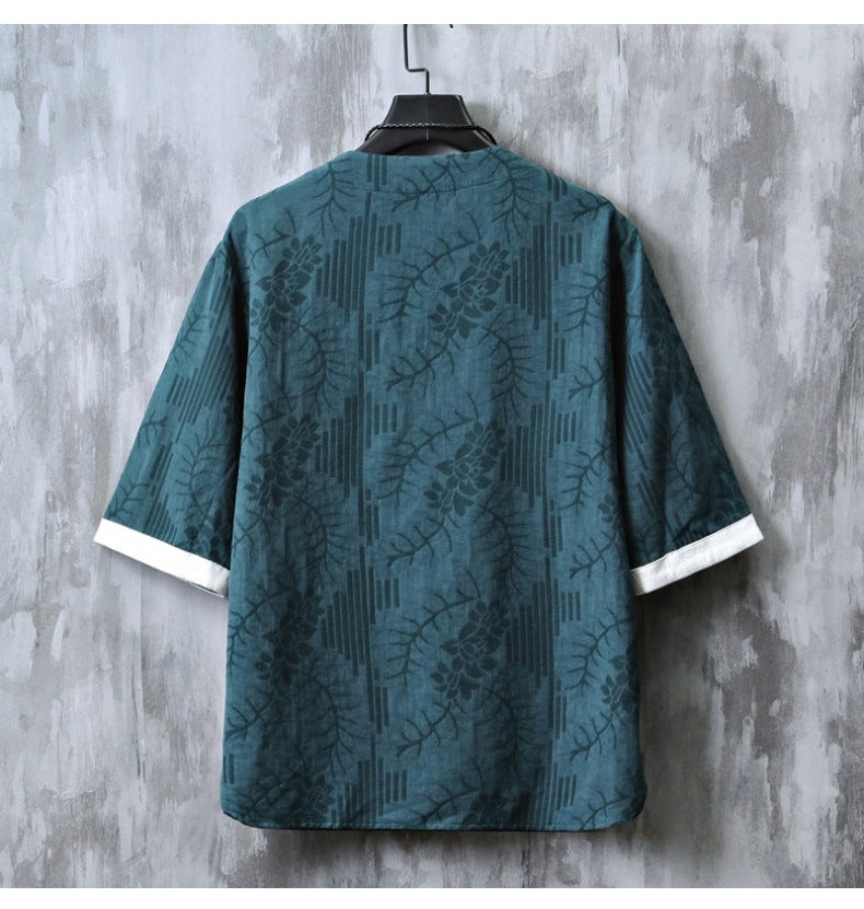 Vintage Chinese Somber Rose Hanfu Tee , - Streetwear T-Shirt - Slick Street