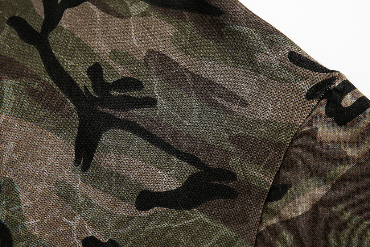 Woodland Camo Zip Hoodie , - Streetwear Hoodie - Slick Street