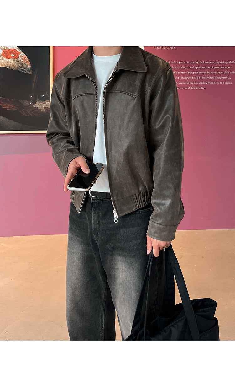 Vintage K Leather Jacket , - Streetwear Jacket - Slick Street