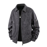 Jacquard Faux Denim Casual Jacket Black, XS - Streetwear Jacket - Slick Street