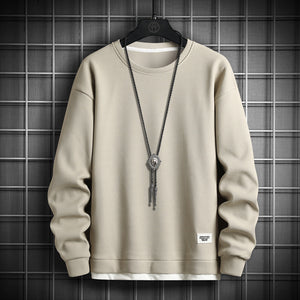Casual Crewneck Sweatshirt Apricot, XS - Streetwear Sweatshirts - Slick Street