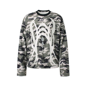 Camo 'Ghost' Breathable Long Sleeve Sweatshirt , - Streetwear - Slick Street