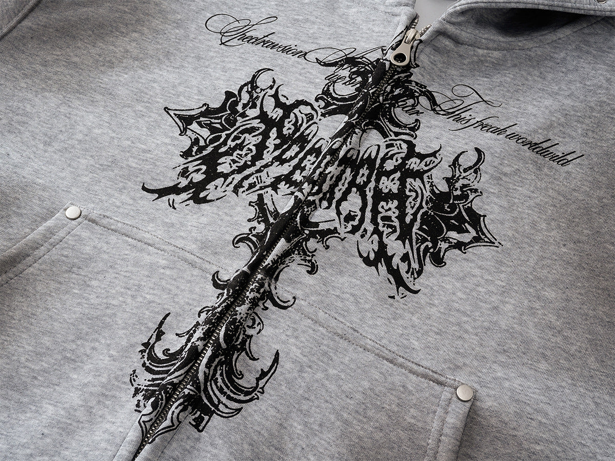 Magic Bear Men's Clothing 2026 Wasteland Style Dirty Dye Cross Sweatshirt Autumn Winter Heavyweight American Street Style Hoodie for Men