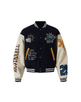 Afterhours Varsity Jacket Navy Blue, XS - Streetwear Jacket - Slick Street