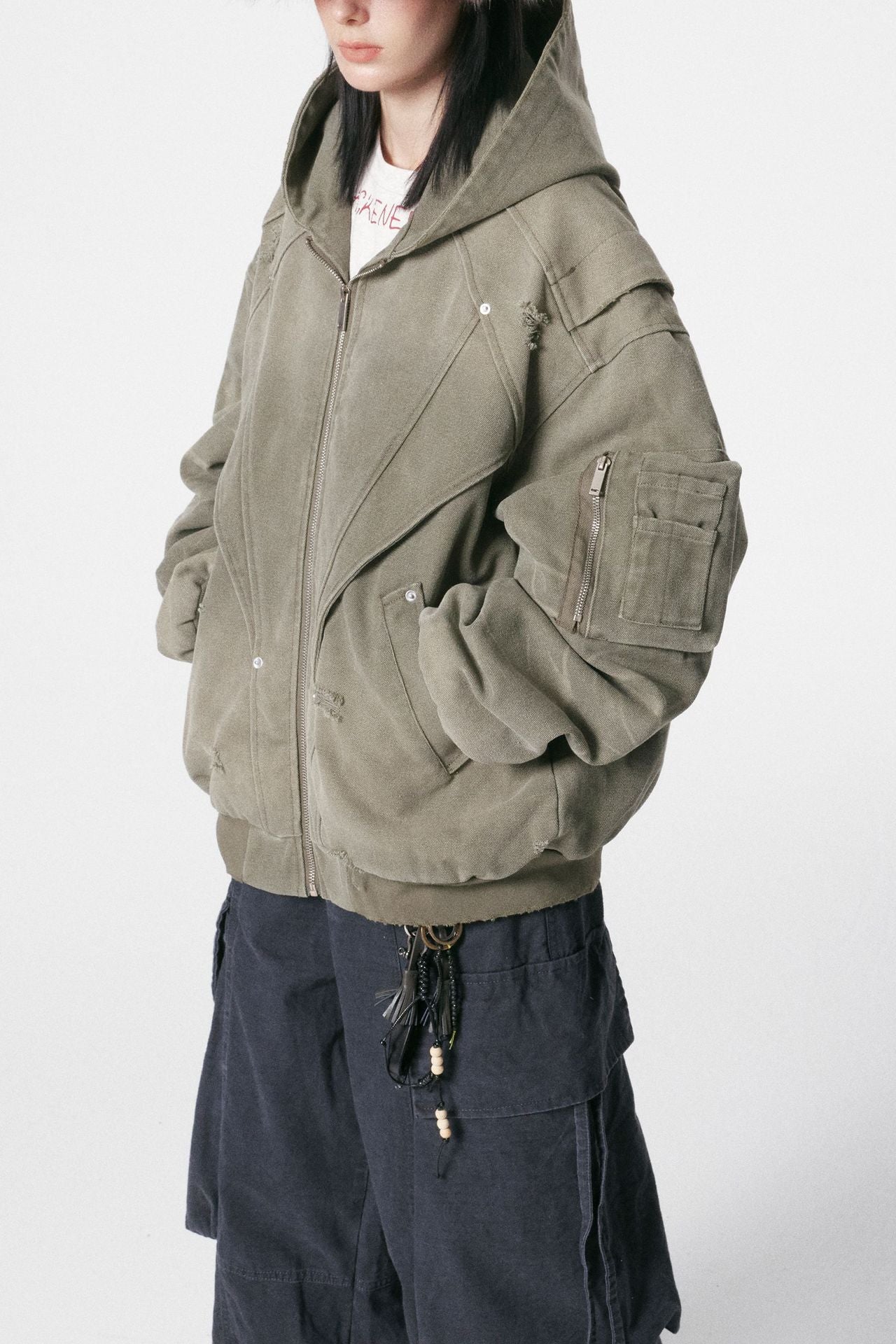 Heavy Washed Distressed Jacket , - Streetwear - Slick Street