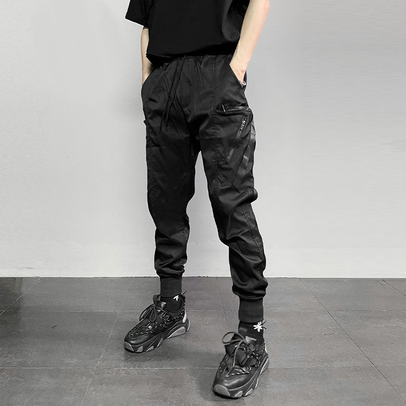 Slim Fit 'Nightshade' Cargo Pants Black, XS - Streetwear Cargo Pants - Slick Street