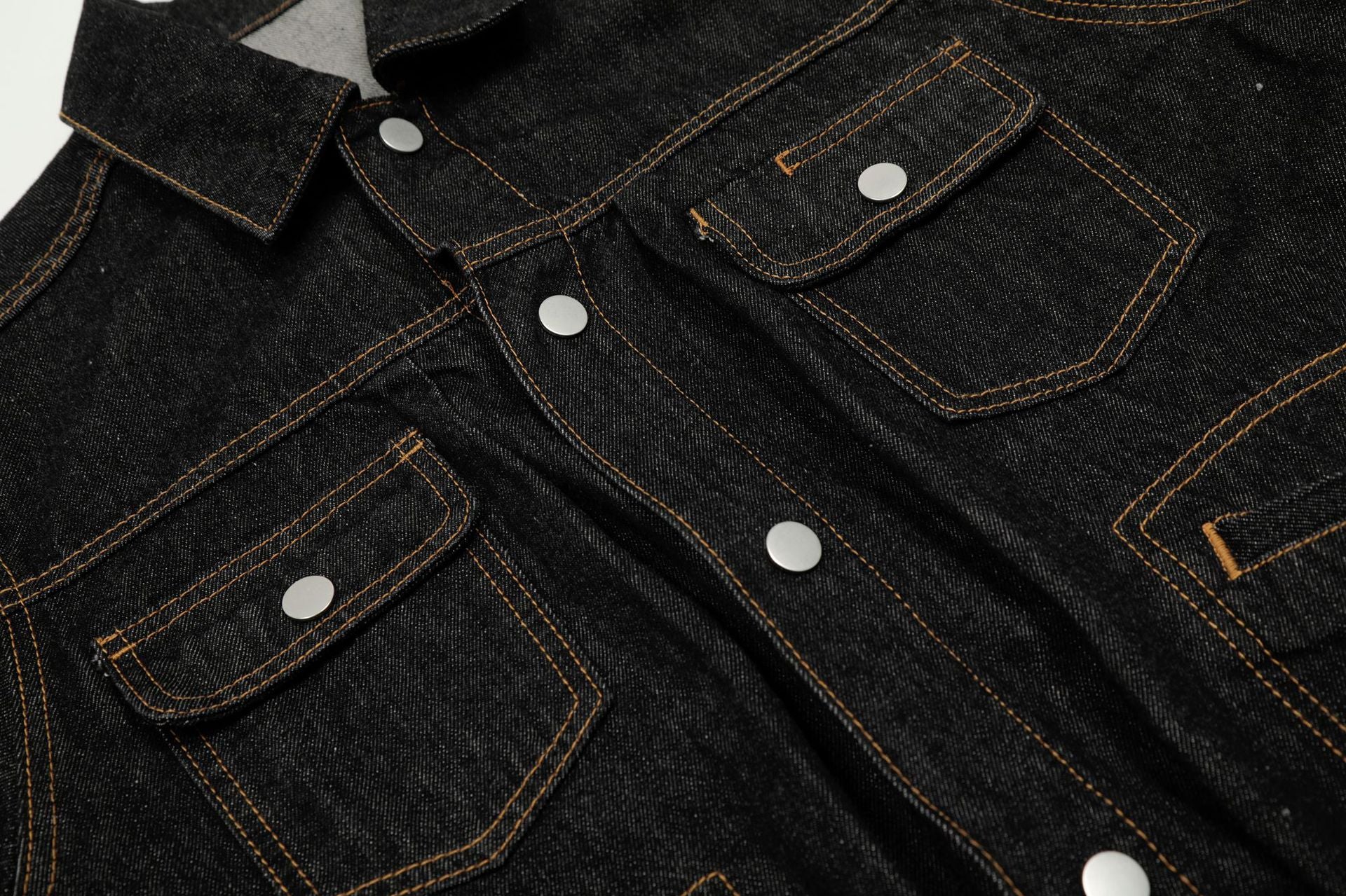 G6849 American Retro Autumn and Winter Niche High-End Original Cow Motorcycle Style Design Men's and Women's Loose Denim Jacket