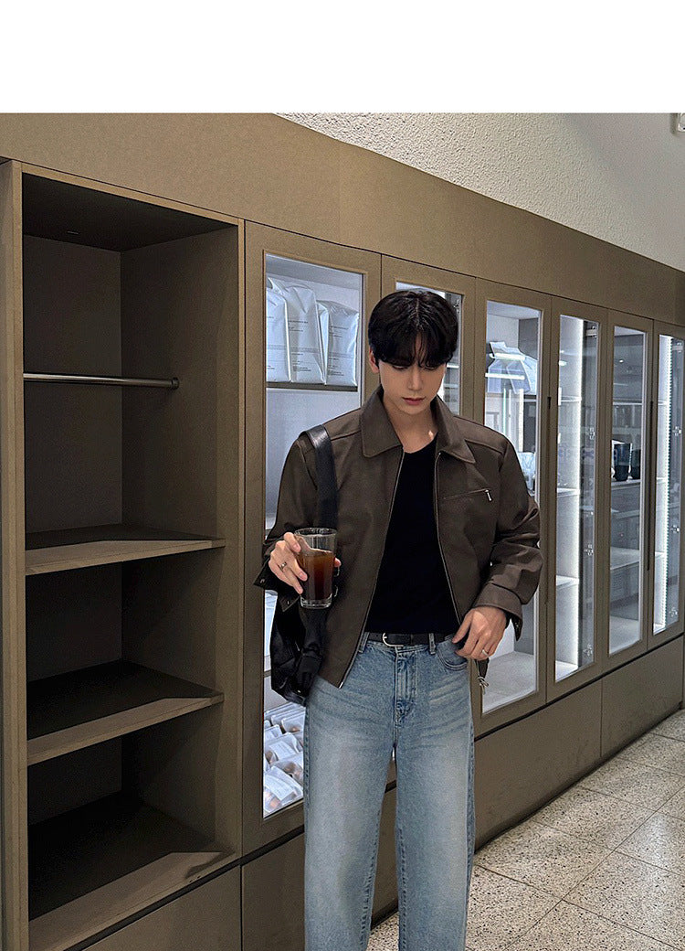 American Retro Leather Jacket , - Streetwear Jacket - Slick Street