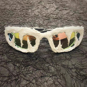 Venom Drip Resin Sunglasses Snowy Iridescent, 14.8*12.2*5CM - Streetwear Accessories - Slick Street