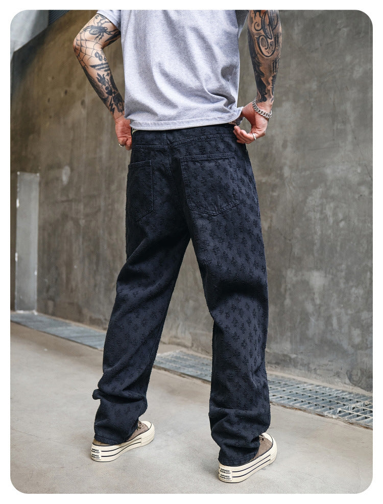 Frostflower Textured Jeans , - Streetwear Jeans - Slick Street
