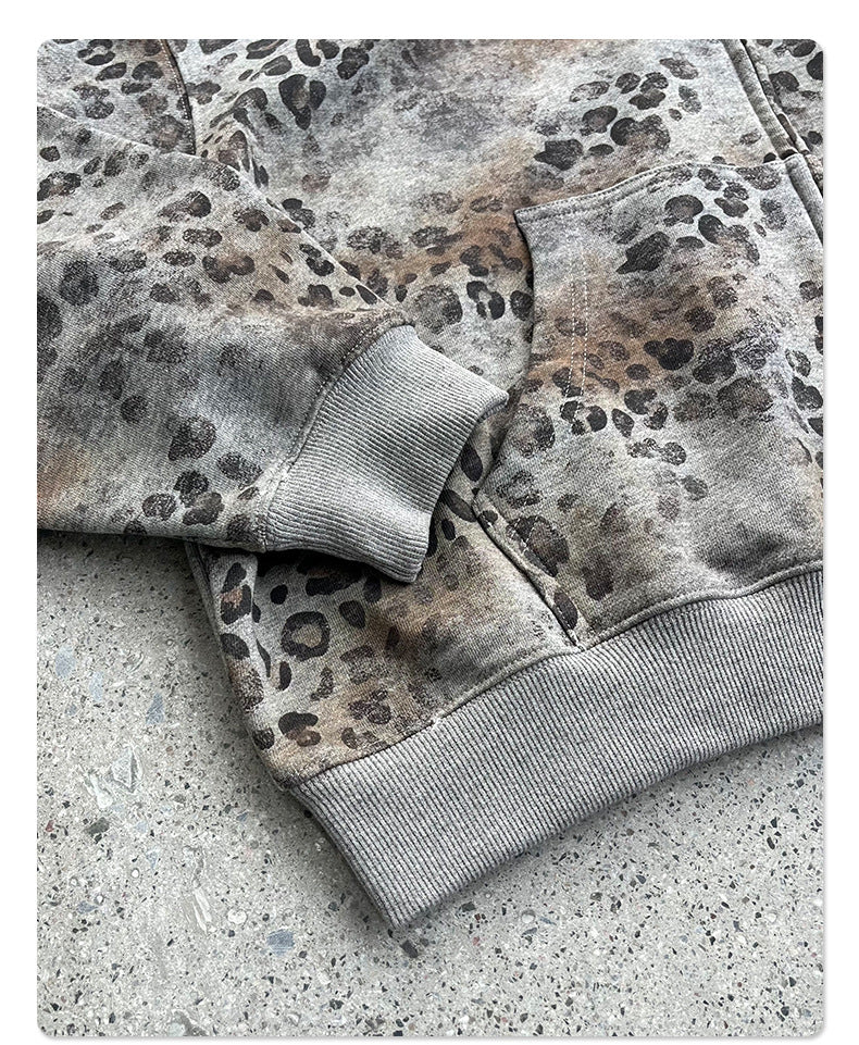 Leopard Camo Zip Hoodie