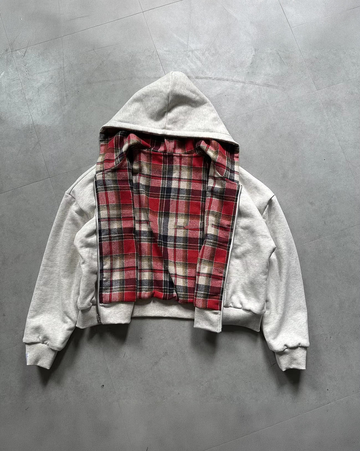 Plaid Reversible Zip Hoodie
