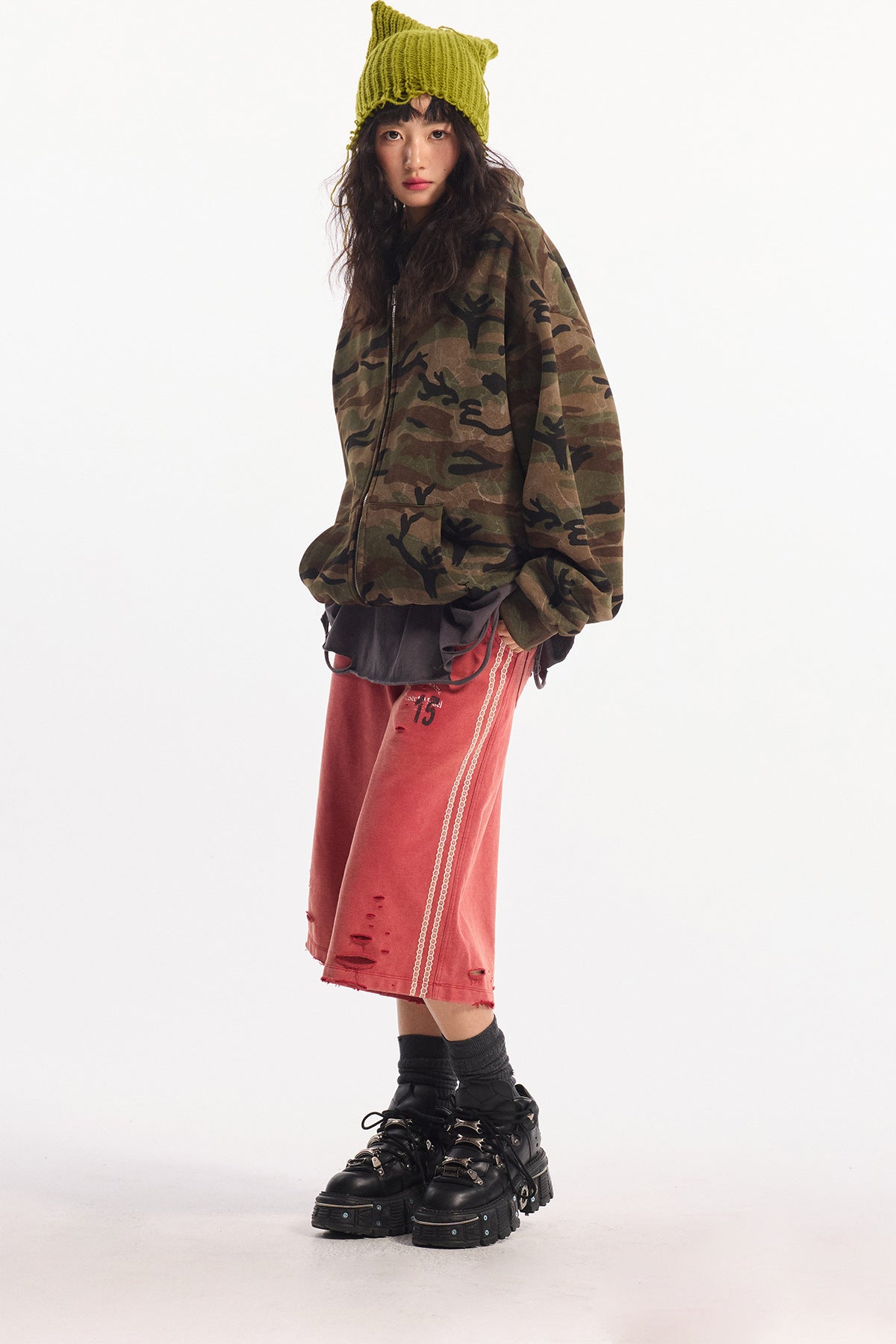 Woodland Camo Zip Hoodie , - Streetwear Hoodie - Slick Street