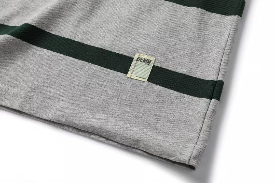 Retro Heavyweight Striped Cotton Tee , - Streetwear T-Shirts - Slick Street